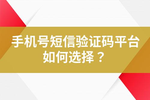 手機(jī)號(hào)短信驗(yàn)證碼平臺(tái)如何選擇？
