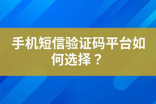手機(jī)短信驗(yàn)證碼平臺(tái)如何選擇？