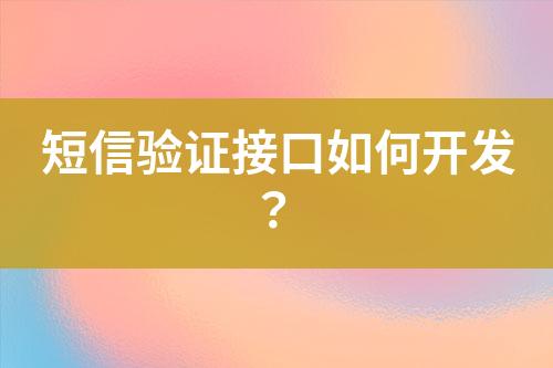 短信驗(yàn)證接口如何開發(fā)？