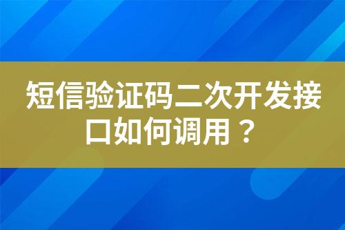 短信驗證碼二次開發接口如何調用？