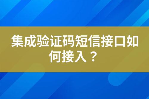 集成驗證碼短信接口如何接入？